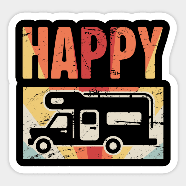 Happy Camper | Retro RV Sticker by Wizardmode